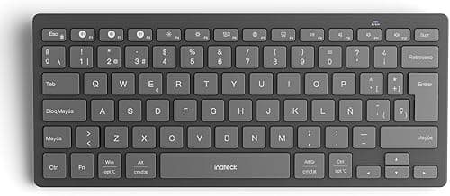 Inateck Bluetooth Keyboard for 3 Multi-Device, UK Layout Compact Wireless Keyboard for iPad Pro/Air/Mini/Windows/Android/iOS/Tablet/PC, Ergonomic Design with Media HotKeys, Slim and Portable, KB01003