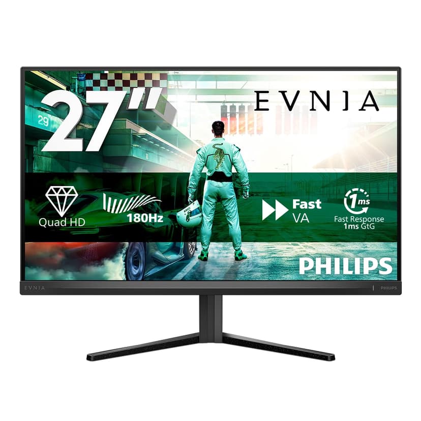 Philips Evnia 27M2N3500NL - Moniteur de Jeu QHD 27 Pouces, 180 Hertz, 1 ms, FreeSync Prem. (2560x1440, DisplayPort, HDMI) Noir/Gris - 2