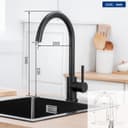 CECIPA Faucet kitchen black 360° rotatable, high pressure kitchen faucet black, mixer tap kitchen with high arc, single lever tap, sink fitting stainless steel, G3/8 connection fixture - 7
