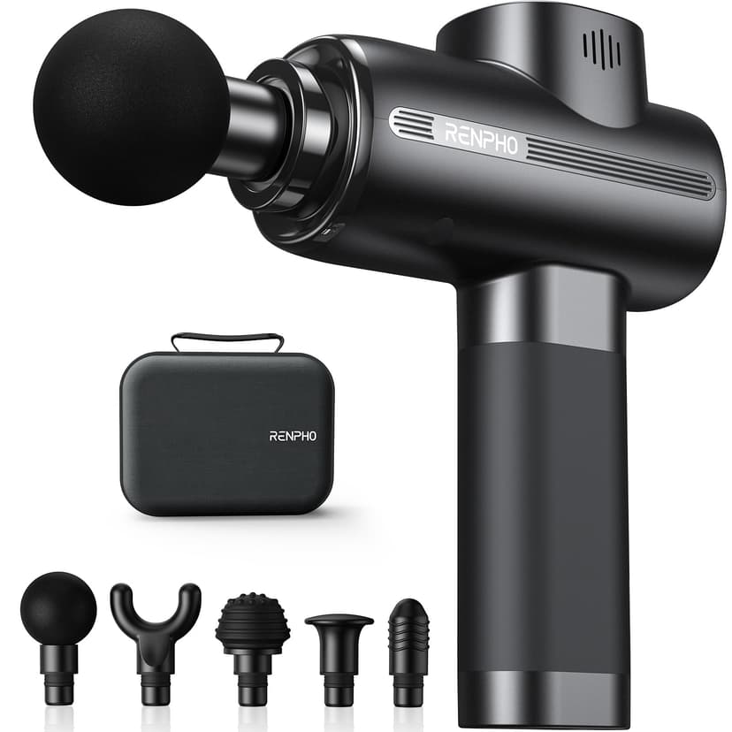RENPHO Massage Gun Deep Tissue, Muscle Massage Gun 3200 RPM Motor Massager with Type-C Charging and Portable Case, for Home Office Workout Full Body Muscle Massage Relax, Black - 1