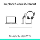 Logitech H390 Casque Filaire pour PC/Ordinateur Portable, Casque stéréo avec Microphone Anti-Parasite, stéréo, Commandes intégrées, certifié Works with Chromebook - Noir - 9