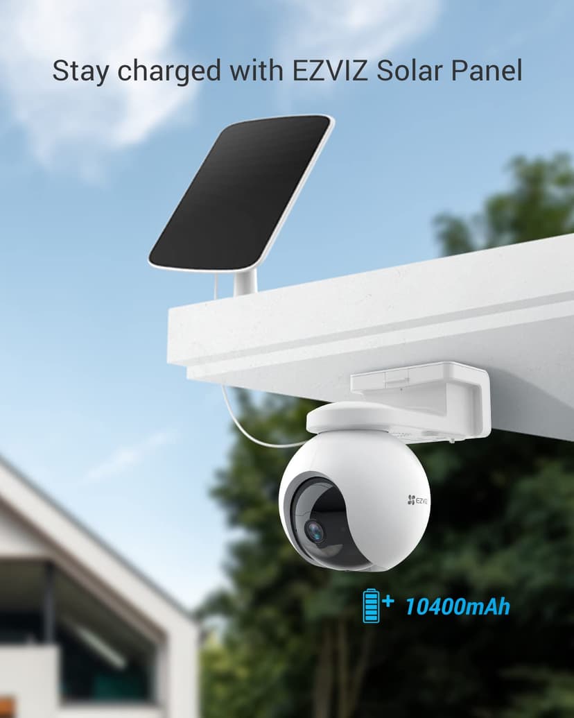EZVIZ 2K Battery Camera Wireless Outdoor, No Subscription, Solar Panel Compatible, Auto Tracking, Human Detection, 360° Pan Tilt, Color Night Vision, Two Way Audio, Alarm, Alexa Google Control(CB8) - 4