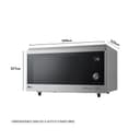 LG MJ3965ACS 4-in-1 smart inverter microwave oven, maximum convection 1850W, 950W grill, 1100W microwave and 39L capacity, stainless steel. - 2