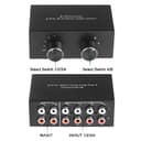 UNSTINCER RCA L/R Audio Switch 4(2) in-2(4) out, Bidirectional Noiseless hifi Stereo Audio Splitter Box, Analogue Aux Line Selector for Headphone Game Console Soundbar TV Speaker Turntalbe, Metal - 5