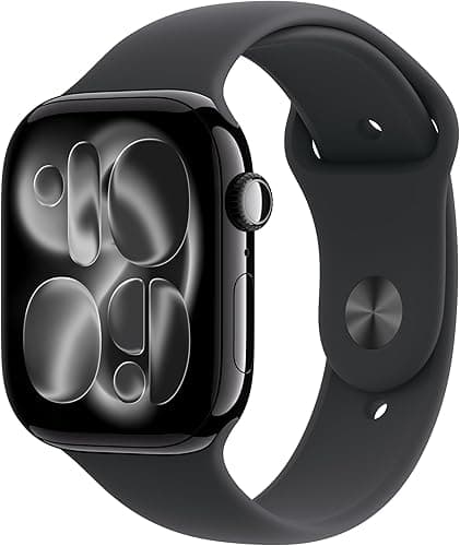 Apple Watch Series 11 [GPS 46 mm] Montre connectée avec boîtier Obsidienne et Bracelet Sport Noir. Score de Sommeil, Moniteur d’activité, Suivi de la santé, écran Toujours activé