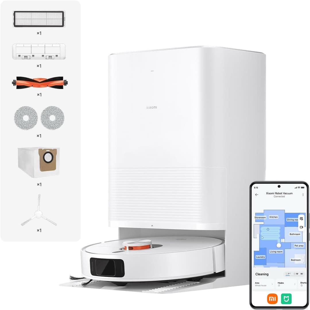 XIAOMI Robot Vacuum X20 Pro – Smart 2-in-1 Vacuum & Mop with Auto-Empty Dock, AI Obstacle Avoidance, 8000Pa Suction, LDS Laser Navigation, App & Voice Control, UK Version – White