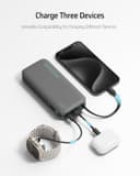 CUKTECH 45W Power Bank, 20000mAh Portable Charger with Built in USB C Cable, Fast Charging Battery Pack with 3 Output 2 Input for iPhone16 Series, Samsung, Pixel, iPad and More (Black) - 9