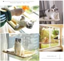 YIQI Window Mounted Cat Hammock for Cat Perch, Hanging Pet Bed with Suction Cup Comfortable, Durable, Solid, Storage Space (55x32cm) - 3