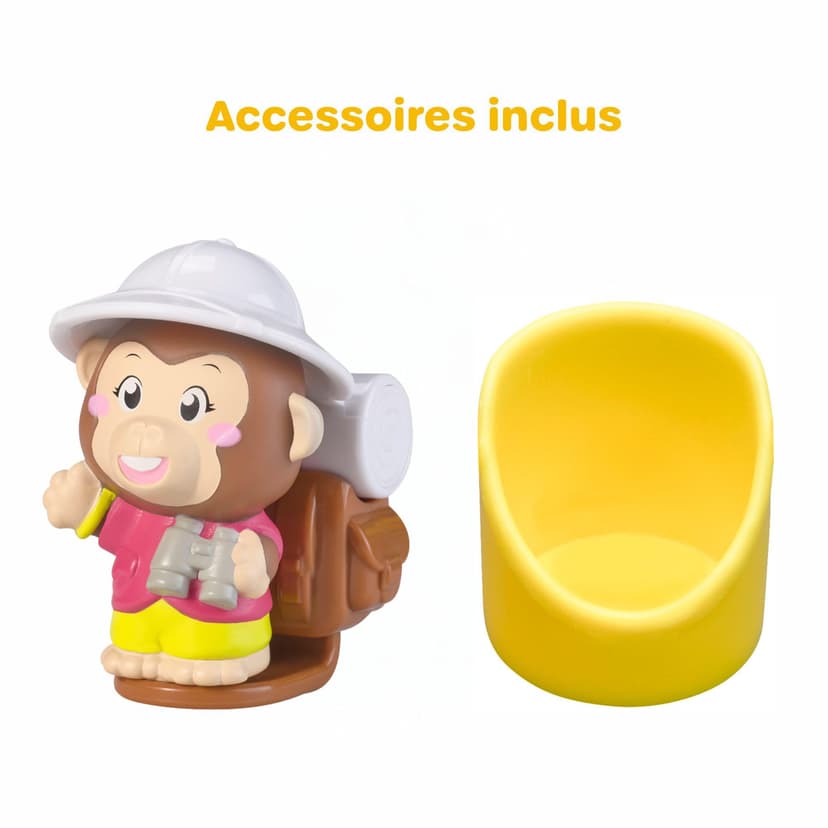 Klorofil – Casa Tropicale Mondo in Miniatura – Da 18 Mesi – Camera, Cucina, Bagno, Teleferica – Pop Up, Specchio, Ruota Frutta – 1 Personaggio Incluso – Idea Regalo Giocattolo Bambino - 6
