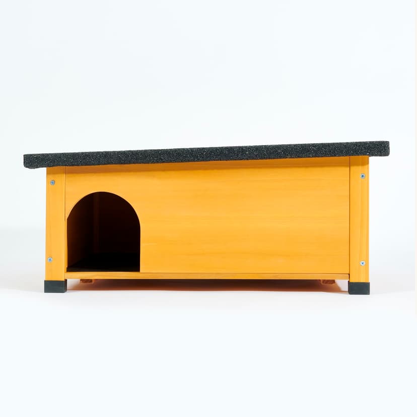 FeelGoodUK Hedgehog House and Hibernation Shelter - Large Predator-Proof Outdoor Habitat - Felt Roof Cover and Full Wood Flooring - Best Pet Garden Hedgehogs Wooden Hide House (Sage Grey, Standard) - 2