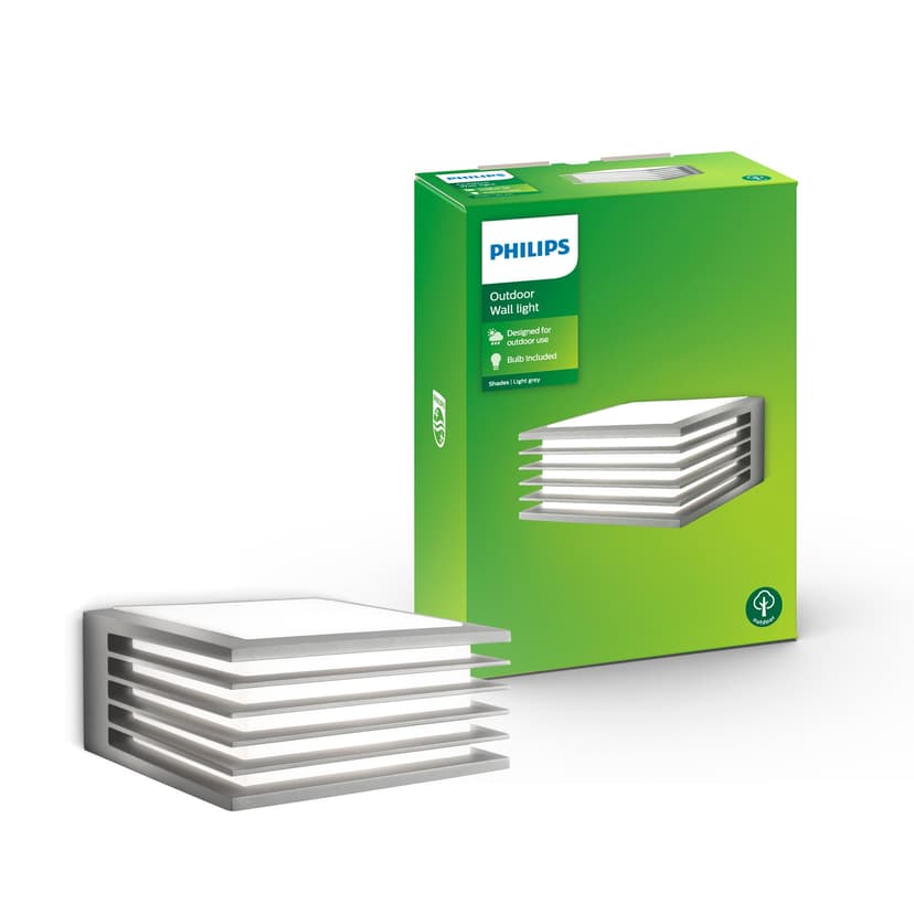 Philips myGarden Applique d'extérieur Shades, max. 15W, sans ampoule, E27, IP44 résistant aux intempéries, gris - 1