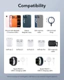 ESR Chargeur de Voyage 3 en 1, Compatible avec Chargeur MagSafe, Apple Watch Certifié, Station de Charge Pliable Made for MagSafe et iPhone 17e/17/16/15/14/13/12/AirPods Pro avec Adaptateur, Noir - 9