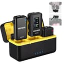 NEEWER CM28 (1 RX + 2 TX + Charging Case), Wireless Lavalier Microphone, Smart Noise Cancelling, 48KHz/16Bit 9 Hrs Uncompressed Recording, 656ft/200m Range, Lav Mic for iPhone, Android, Camera - 1