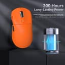 ATTACK SHARK X3 49g SUPERLIGHT Mouse, PixArt PAW3395 Gaming Sensor, BT/2.4G Wireless/Wired Gaming Mouse, 6 Adjustable DPI up to 26000, 200 Hrs Battery, Office Mice for Win11/Xbox/PS/Mac (Orange) - 8