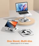 EOIWUY Laptop Stand with 360° Swivel Base, Portable Foldable Laptop Riser for Desk, Ergonomic Adjustable Cookbook Holders Computer Stand Holder for Team Work, Compatible with MacBook Pro/Air (10-16") - 7