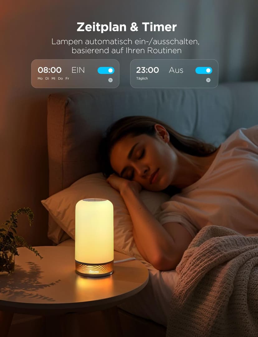 Govee Lampe de Chevet LED, Lampe de Table Tactile Dimmable RGBICWW avec 70 Modes Scène, Compatible avec Alexa, Fonctionne avec Matter, 2700-6500k, 500 Lumens, pour Salon et Chambre (Filaire) - 7