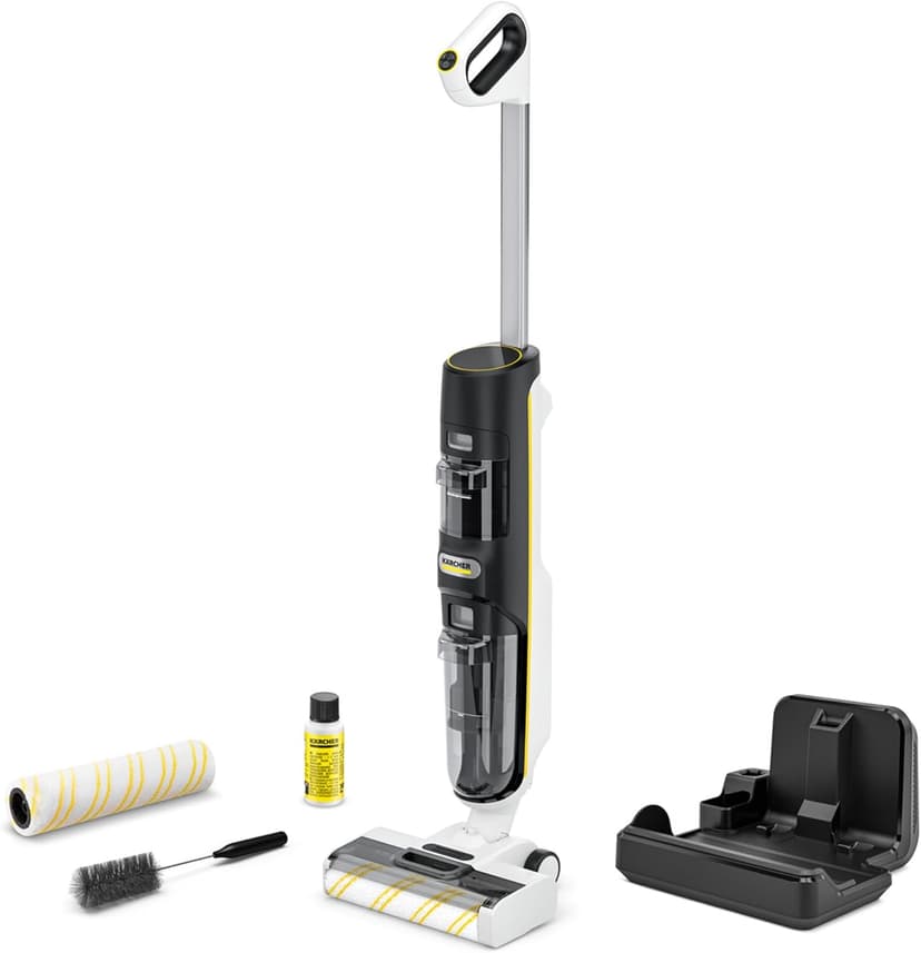 Kärcher FCV 4 Dry Extra, wireless vacuum mop with 4 cleaning modes, battery life: approx. 45 minutes, surface capacity per battery charge: approx. 200 m², cleaning, charging and drying station - 1