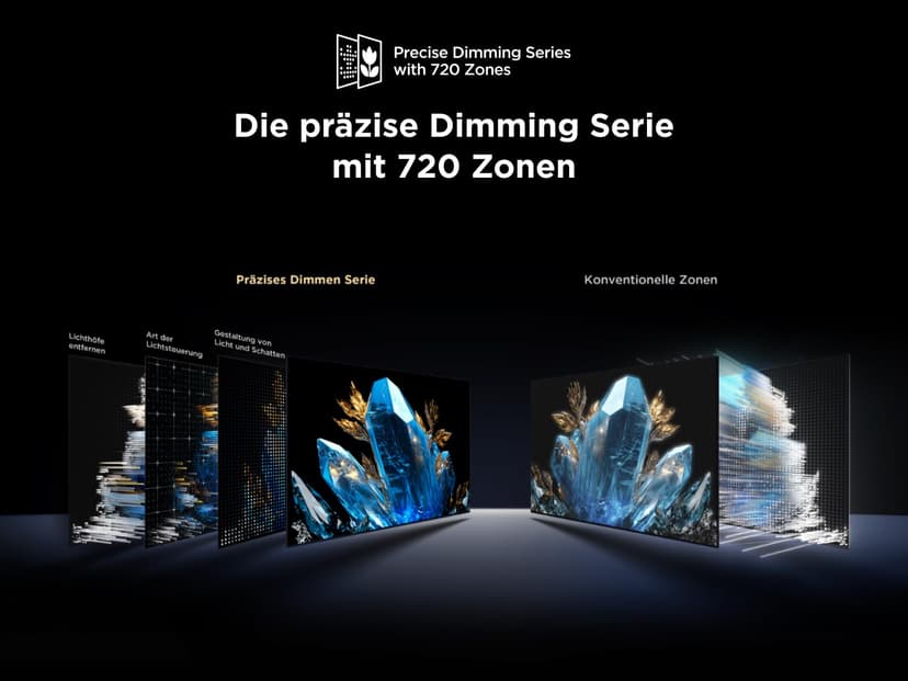 TCL 55C7K QD-Mini Téléviseur LED 55" 4K HDR Premium Dolby Vision IQ & Atmos, Bang & Olufsen Sound, Smart TV avec Google TV, 144 Hz, HDMI 2.1, AMD FreeSync Premium Pro, AirPlay 2, Google Assistant - 7