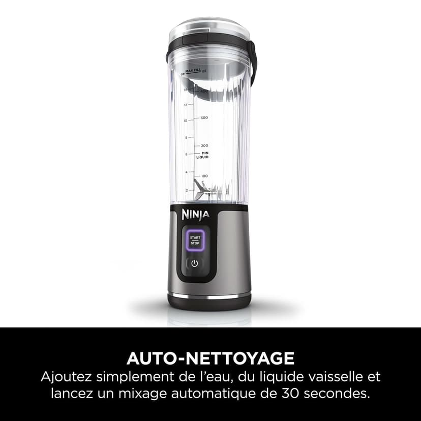 Ninja Blast BC151EUBK Portable Blender/Blender/Smoothie Maker, 530 ml Cup, Leak-proof Lid, Powerful Mini Stand Mixer, Wireless & Rechargeable, Crushes Ice & Fruit, Black - 8