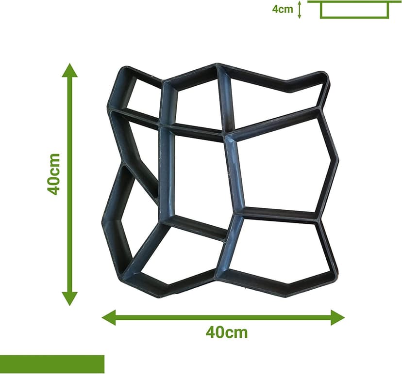 FHONYX 2 PCS Concrete Moulds 40x40x4cm, Paving slabs, Truss, Garden Lawn, Decoration Garden, Path, DIY, Pavement, Paving Stones, Reusable, Multi-Purpose, cast, Imitation Stone - 2