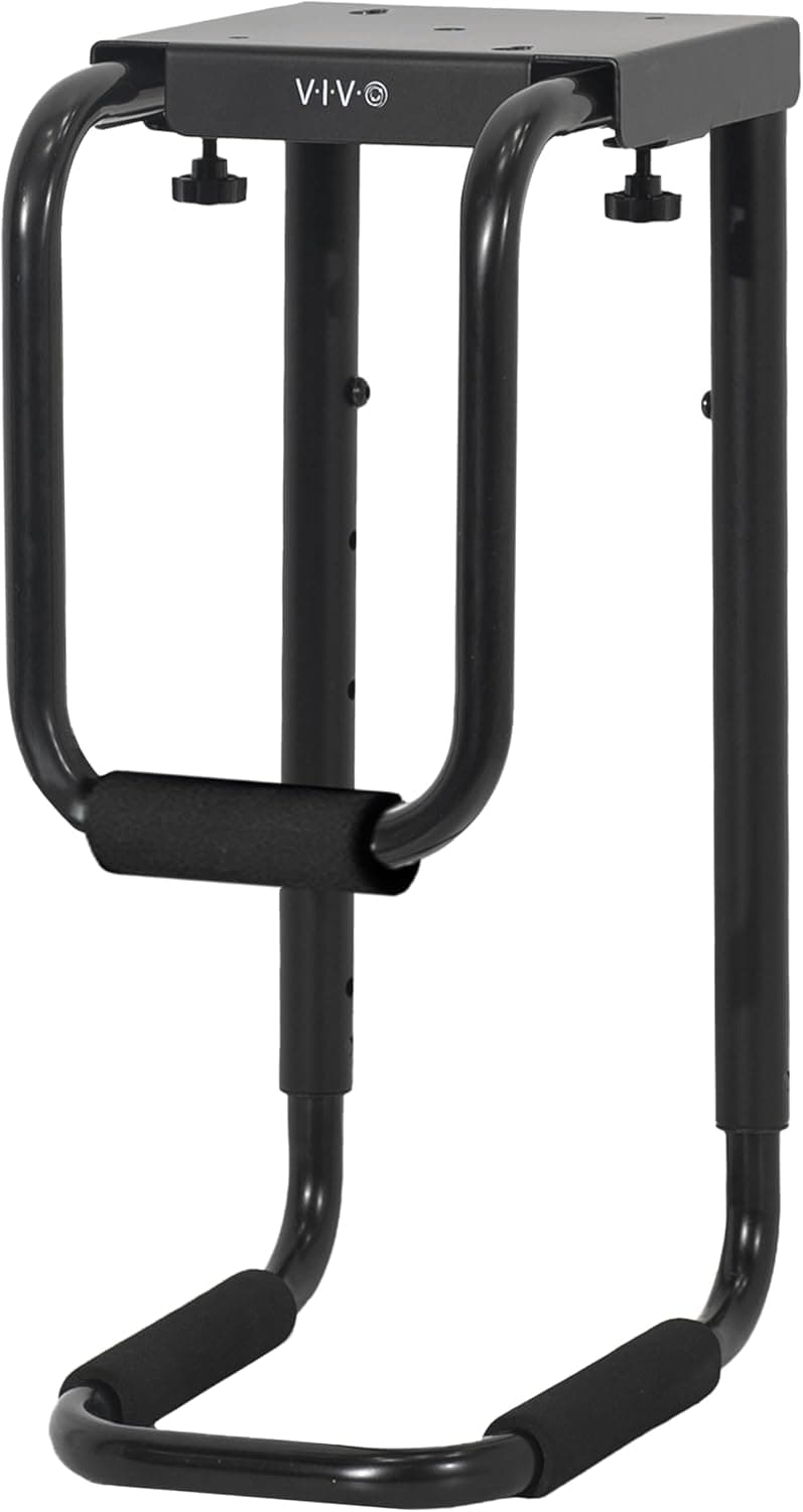 VIVO Heavy Duty Adjustable Under-Desk PC Mount, Computer CPU Holder with Secure Locking, Supports up to 30kg, Black, MOUNT-PC04B - 1