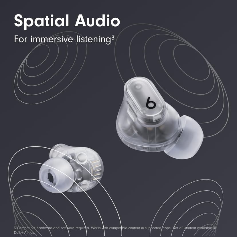 Beats Studio Buds + | True Wireless Noise Cancelling Earbuds, Enhanced Apple & Android Compatibility, Built-in Microphone, Sweat-Resistant Bluetooth Headphones, Spatial Audio – Transparent - 6