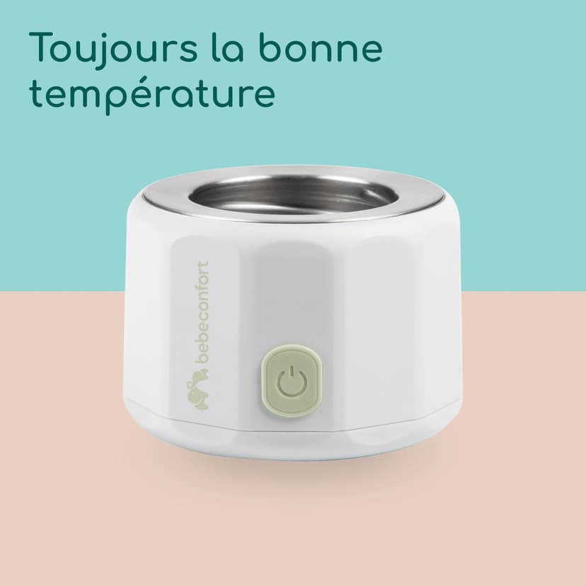 Bebeconfort Chauffe-biberon digital nomade, Chauffe-biberon portable pour bébé, Compact L6,5 x l6,5 x h8 cm, Poids léger (280 g), Écran digital, Batterie durable, Contrôle de la température - 7