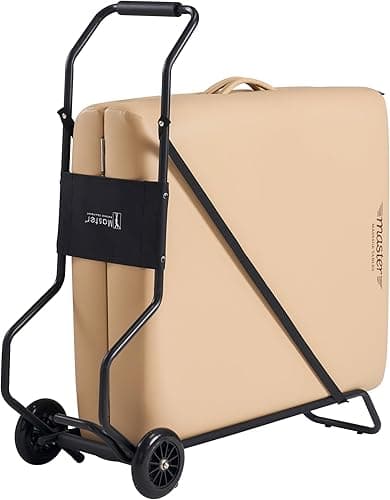 Master Massage Transport trolley with wheels for mobile massage tables, massage table, therapy bed, bench, easy to go, medium, cream, black