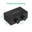 UNSTINCER RCA L/R Audio Switch 4(2) in-2(4) out, Bidirectional Noiseless hifi Stereo Audio Splitter Box, Analogue Aux Line Selector for Headphone Game Console Soundbar TV Speaker Turntalbe, Metal - 6