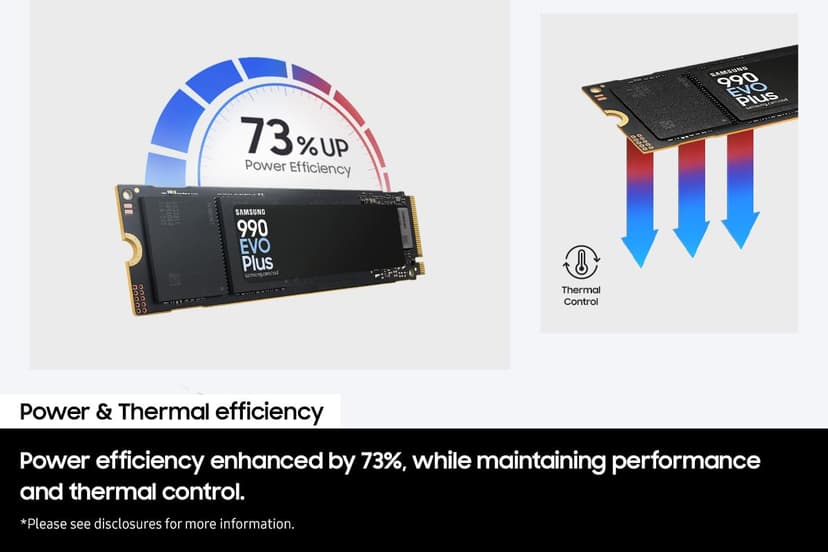 Samsung 990 EVO Plus, 1TB, PCIe 4.0 x4 / 5.0 x2, NVMe2.0 (up to 7150 MB/s), NVMe M.2 (2280), Internal Solid State Drive (SSD), MZ-V9S1T0BW - 4