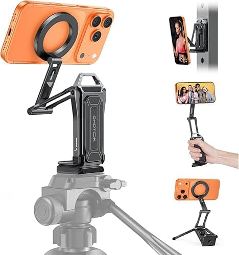 OMOTON TP02 Pro Treppiede a 360° con rotazione per MagSafe, con vite da 1/4" e piastra Arca-Svizzera, bastone selfie per iPhone serie 12-17