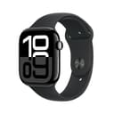 Apple Watch Series 10 [GPS, 42mm] - Jet Black Aluminum Case with Black Sport Band, S/M (Renewed) - 1
