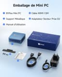 BMAX B1Plus Mini PC Win 11, Intel Celeron J3355(jusqu'à 2,5 GHz) 6 Go LPDDR3 RAM 128 Go eMMC SSD, Mini Ordinateur de Bureau Double écran, WiFi 5, BT5.0, Tour PC pour l'école/Bureau - 9
