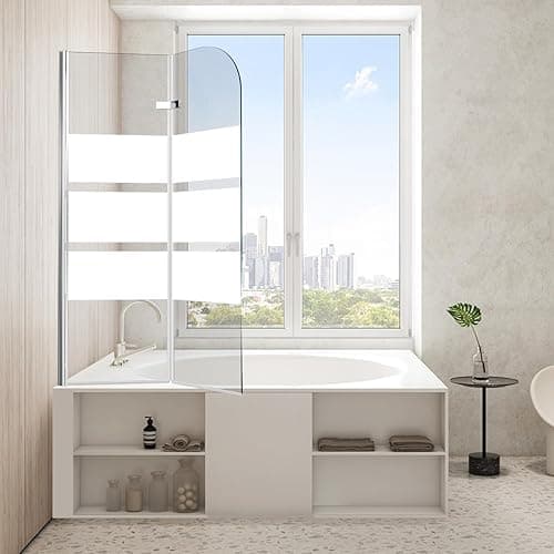 Foldable Shower Screen for Bathtub 100 x 140 cm, 2-Piece …