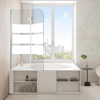 Foldable Shower Screen for Bathtub 100 x 140 cm, 2-Piece …