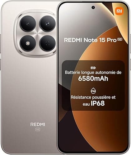 Xiaomi Redmi Note 15 Pro 5G, Smartphone 12+512 GB, krachtige 6580 mAh-batterij, IP66/IP68, nieuwe 200 MP-camera, 6,83-inch 1,5K AMOLED-display, Titanium Color, 2 jaar garantie, oplader niet inbegrepen