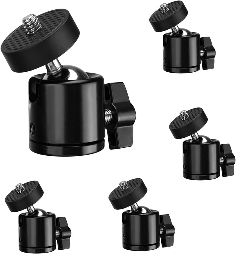 5 Pieces Tripod Head, DEANKEJI Tripod Ball Head 360 Degrees Rotatable, Mini Camera Tripod Ball Head International General 1/4 Interface Can be Used for Tripods, Sports Cameras - 1