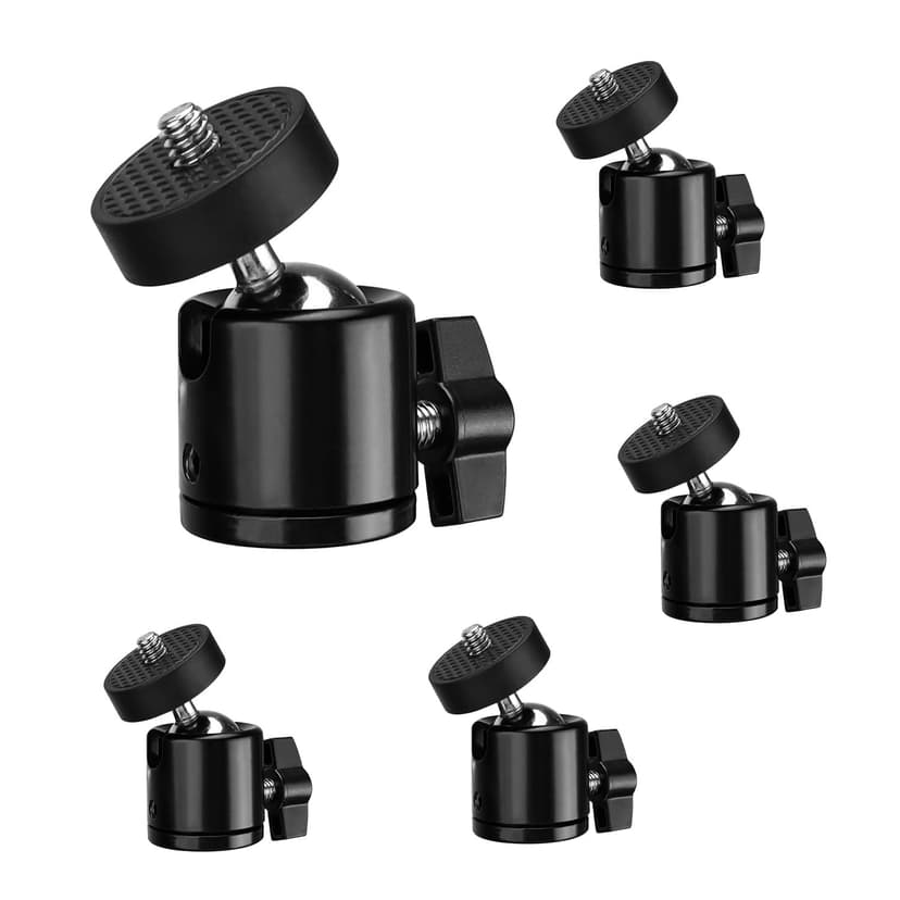 5 Pièces Rotule Photo, DEANKEJI Pivotante 360° Rotule de Suspension, Métal Rotule, Trépied, pour Caméras avec Support à vis 1/4, Monopode Appareil Photo, Support Lumière de Remplissage - 1