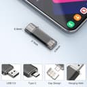 RAOYI 128GB USB C Flash Drive USB C and A Dual USB 3.0 Stick USB Type-C Memory Stick Thumb Drive for Smartphones, Tablets, Macs and Computers, Black - 2