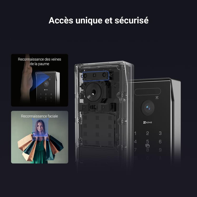 EZVIZ 4K Connected Video Intercom Doorphone, 8 Inch Touch Monitor, Palm/Face Recognition, Remote Unlock, 2 Wires, Human Detection, RFID Option, Waterproof, Dual-Band WiFi, HP7 Pro - 2