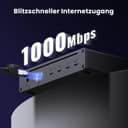 UGREEN Revodok MAX 208 Docking Station Thunderbolt 4 8 In 1 Dual Display 4K60Hz 8K30Hz Hub USB C 3.2 10Gbps Dock USB C Ethernet RJ45 Gigabit Power DC 140W - 6