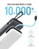 CUKTECH 45W Power Bank, 20000mAh Portable Charger with Built in USB C Cable, Fast Charging Battery Pack with 3 Output 2 Input for iPhone16 Series, Samsung, Pixel, iPad and More (Black) - 7