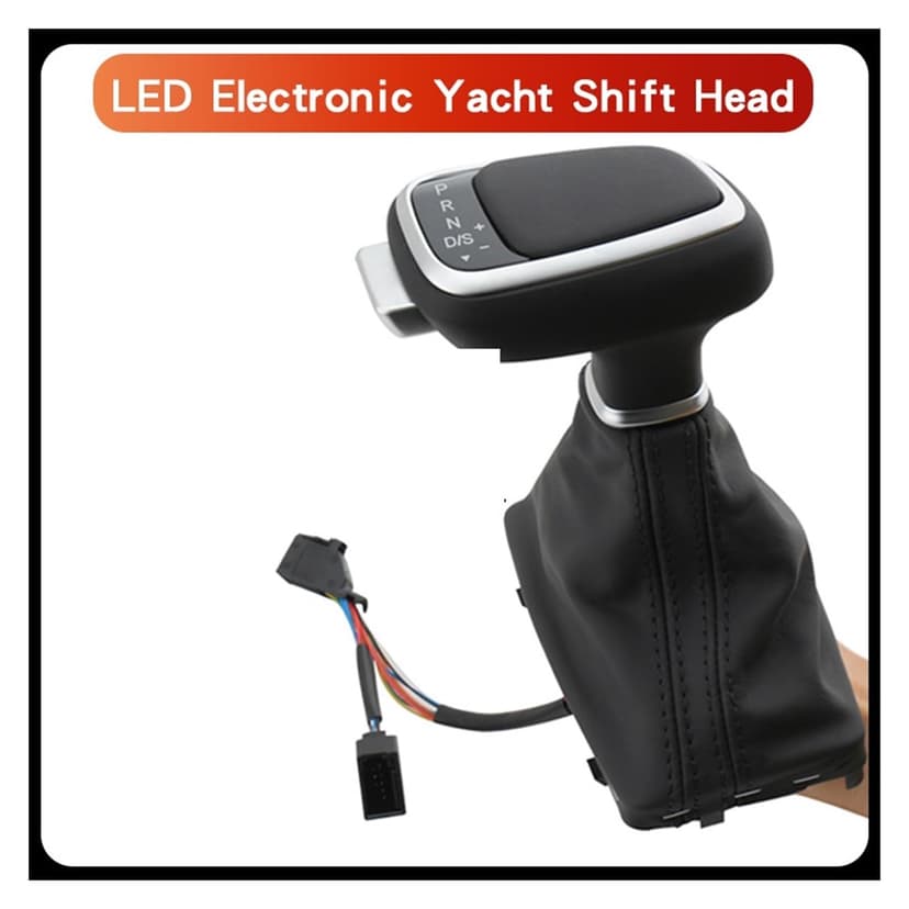 daili store LHD Gear Shift Knob Head Compatible With Audi A6 C6 C7 A4 B8 S6 A7 A5 8t Q5 8r Q7 4L A3 8P S5 S7 LED Gearbox Handle Stick Accessories Rod (Color : With LED light) - 7