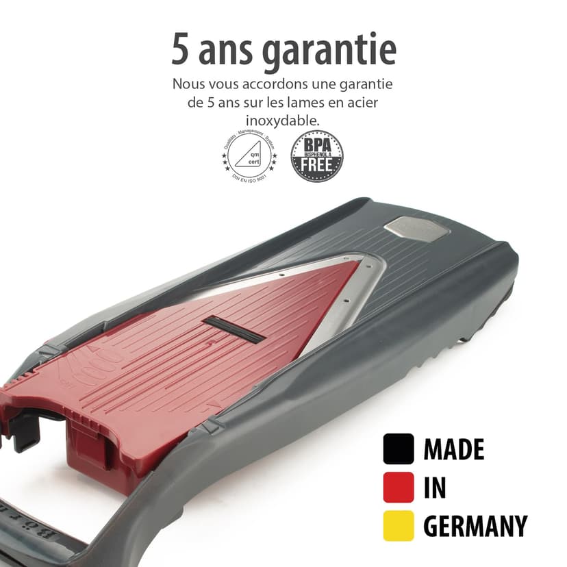 Coupe-Légumes Börner Vital (Profi Set) • 12 Styles de Coupe • Mandoline en Acier Inoxydable • Coupe Légumes avec Fonction Assaisonnement • Pour couper en Tranches, Juliennes, Dés - 8