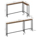 YATINEY Narrow Console Table Entrance Table 15cm Wide Hallway Table 1AC and 2 USB Ports Living Room Hallway Behind Sofa 3 Combination Modes Vintage Brown and Black XCT07CBR - 6