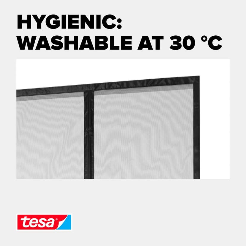 tesa Insect Stop Magnetic Curtain - self-Closing - Insect Screen Curtain with Magnets for Balcony and Patio Doors - for Easy Installation Without Drilling - 2.1 m x 0.9 m - 7
