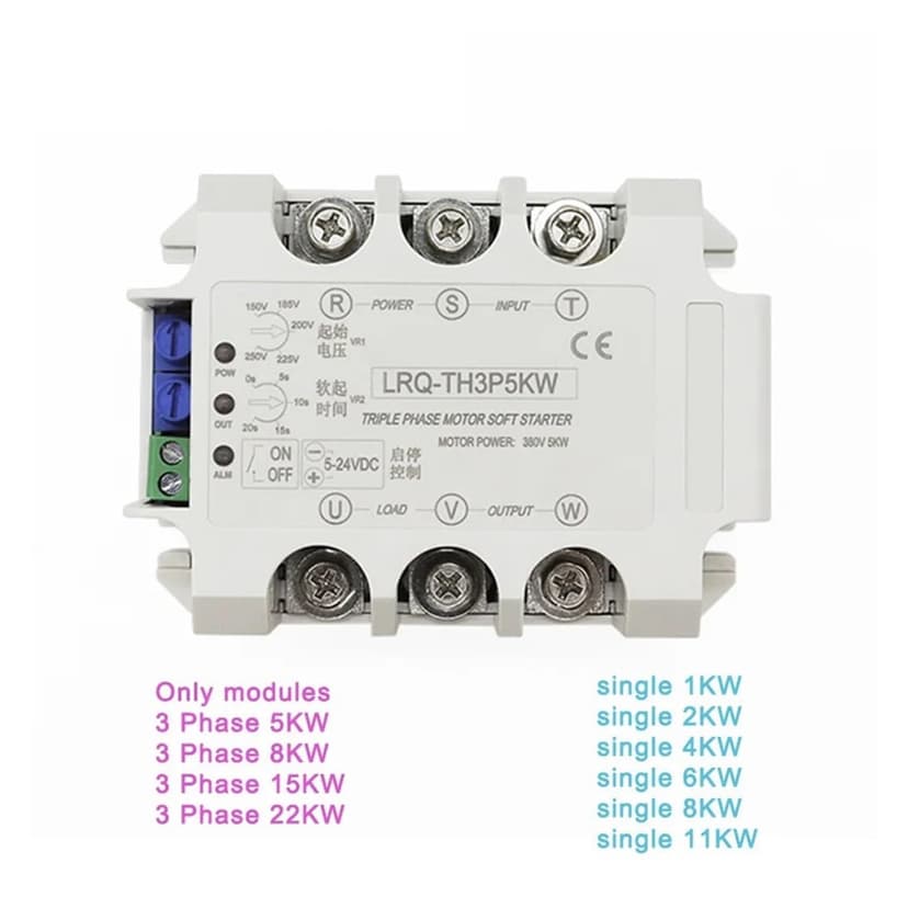 PMZZHUPVR Three/Single Phase Motor Soft Starter Slow Start Module Solid State Relay Decompression And Step-Down Controller(Single 4KW Module) - 2