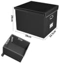 Okydoky Storage Boxes with Lid, A4 Hanging File Box Made of Fibreboard and Paper in Stylish Linen Look, Suitable for Home and Office, and File Storage Boxes (Black) - 2