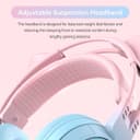 RGB Cat Ear Headphones,Bluetooth 5.3 Stereo Gaming Headset Over Ear Wireless Earphones with 50MM Driver/Detachable Mic/Elk Ears for Kids Adults - 7