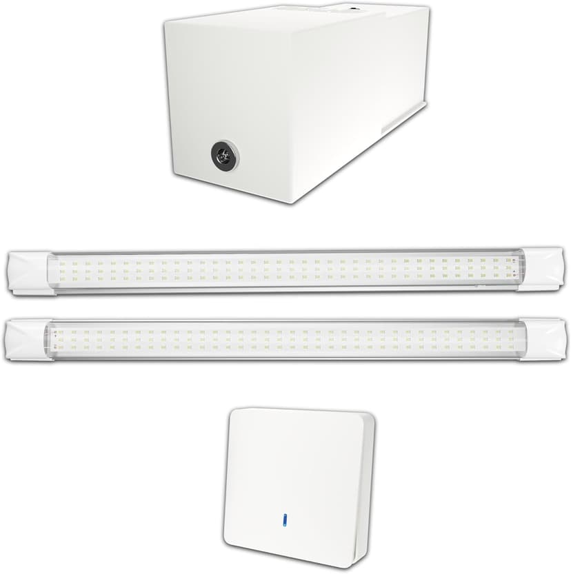 Powerful Wireless LED Light with Rechargeable Battery for Garage, Basement Box, Cellar, Locations Without Electricity - Autonomous Light lamp 2200 Lumens, Ready to Install, Battery Life 3.5 Hours - 1